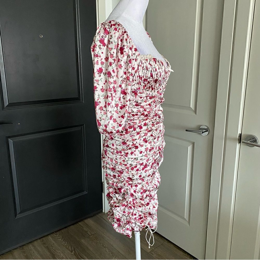 For Love and Lemons Melrose Silky Floral Bustier Coquette Mini Dress Size S - Picture 2 of 10